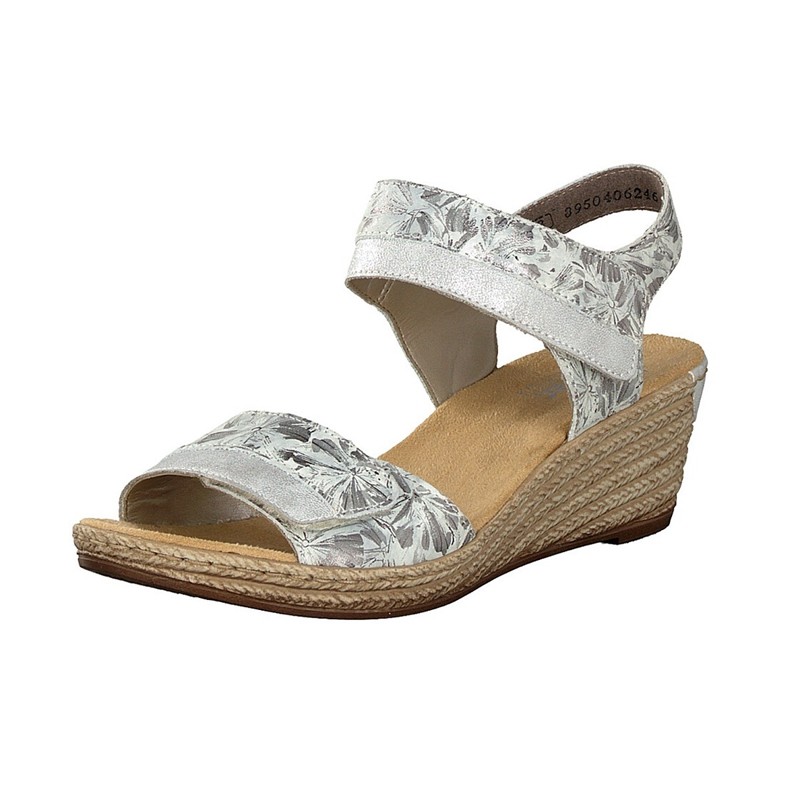 Sandalias Cunha Rieker 62470-91 Para Mulher - Metal